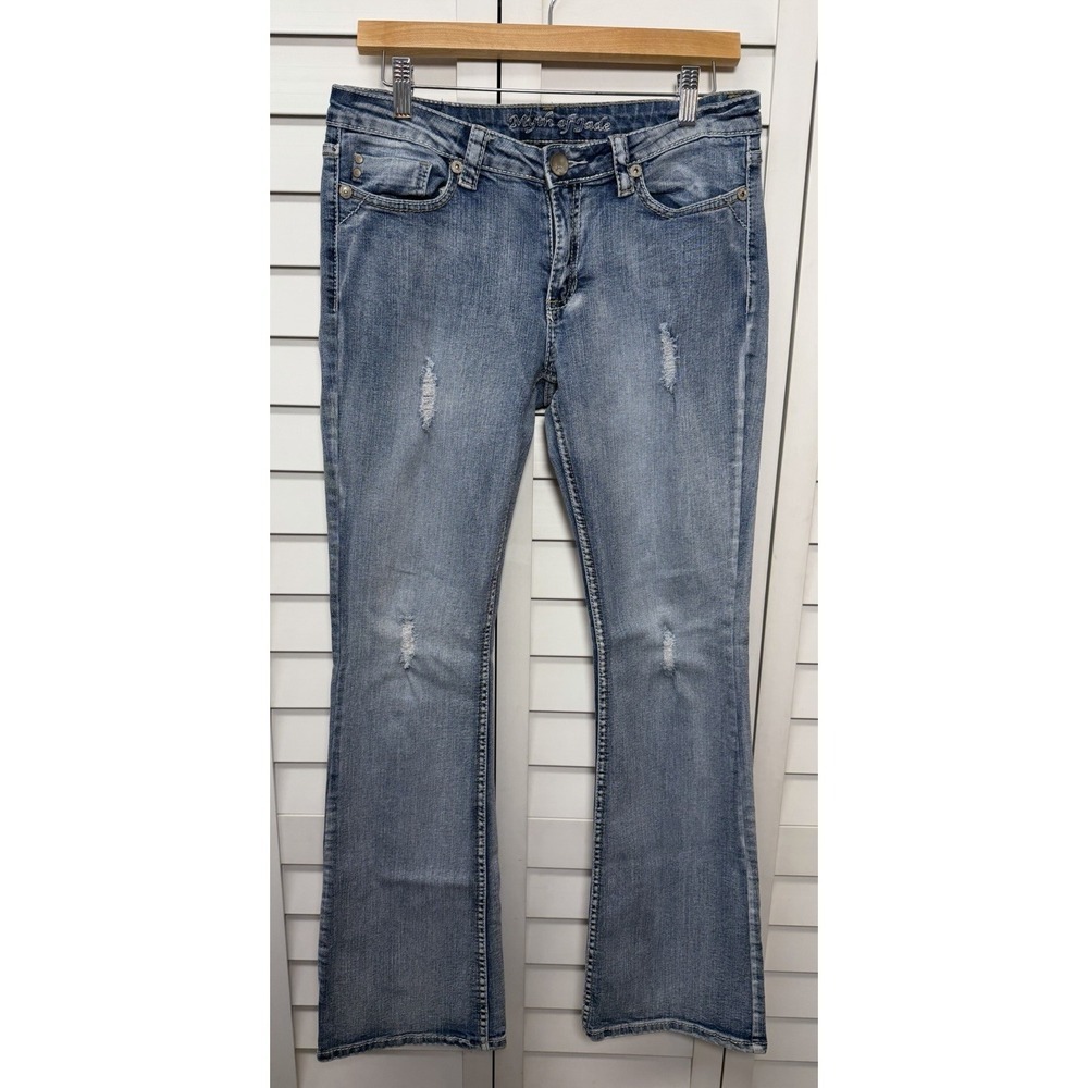 Myth of Jade Bootcut Embroidered Blue Denim Jeans Women's Size 8